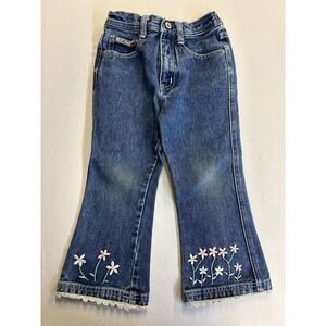 Vintage Y2K pair of R.V.T. Girls jeans size 4 w/ floral accents.